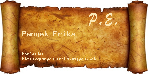 Panyek Erika névjegykártya